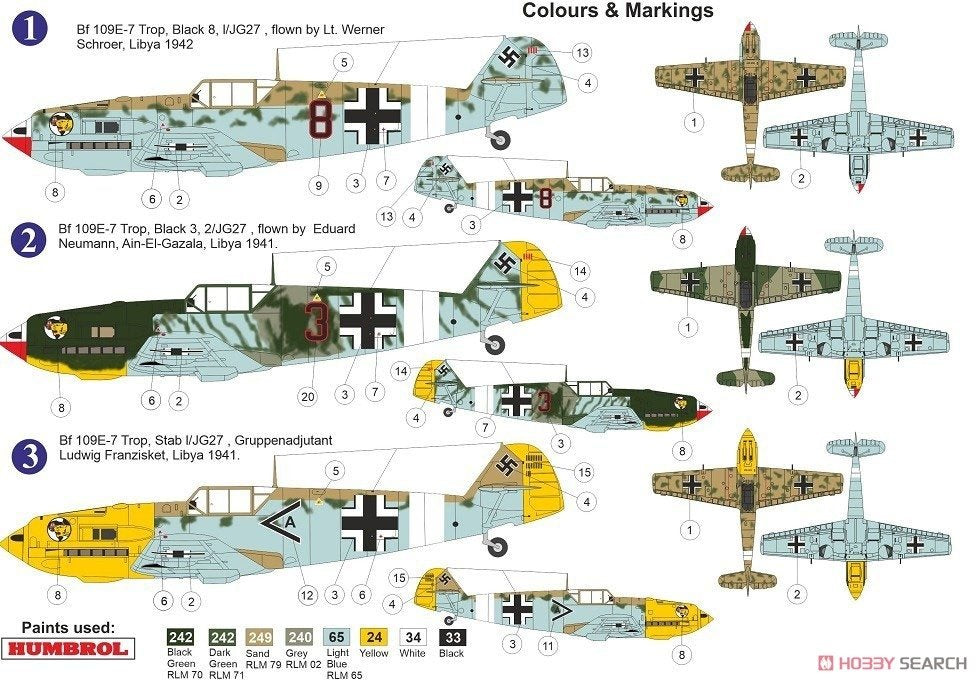Maquette AZ7663 Messerschmitt Bf 109E-7 Tropique au-dessus de l&amp;#39;Afrique 1/72 – image 2
