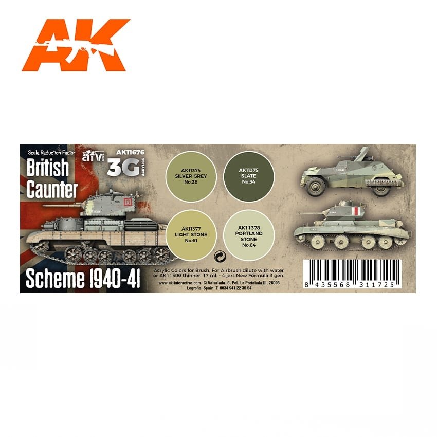 AK Interactive AK11676 3G BRITISH CAUNTER SCHEME 1940-1941 4x17 ml – image 2