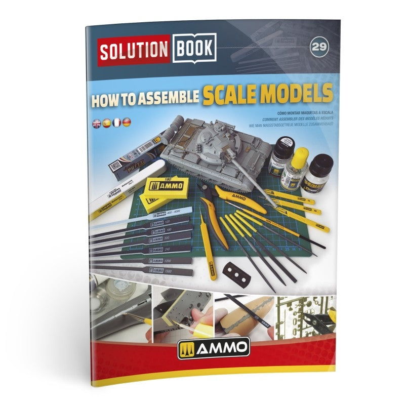 AMMO of Mig Jimenez 6605 SOLUTION BOOK 29 - BEGINNERS: How to Assemble Scale Models (Multilingual)