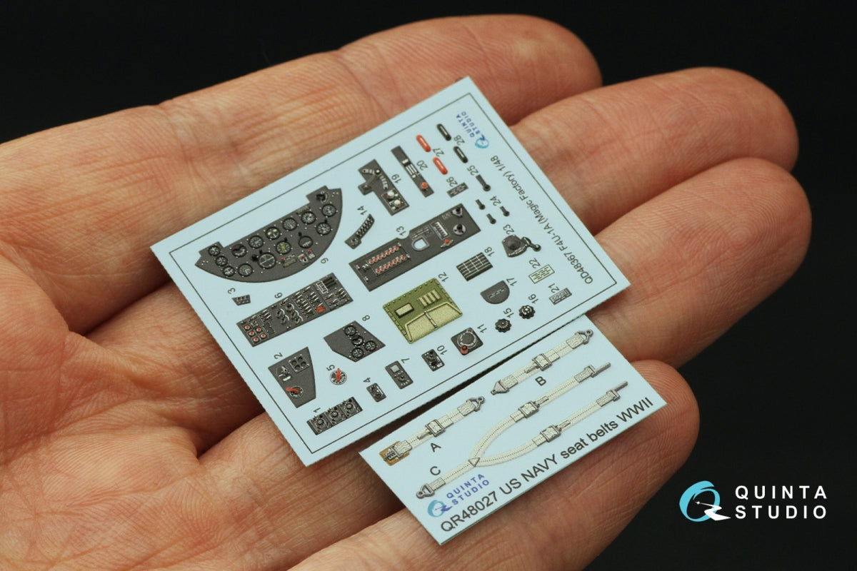 Intérieur imprimé en 3D et coloré sur papier décalcomanie Quinta Studio QD48367 F4U-1A (Magic Factory) 1/48 – immagine 5