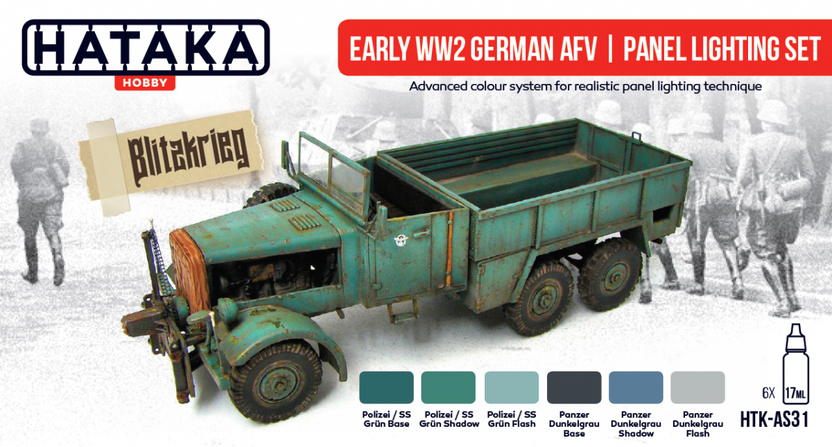 Kit d'éclairage pour panneaux de véhicules blindés allemands Hataka HTK-AS31 du début de la Seconde Guerre mondiale (6 x 17 ml)