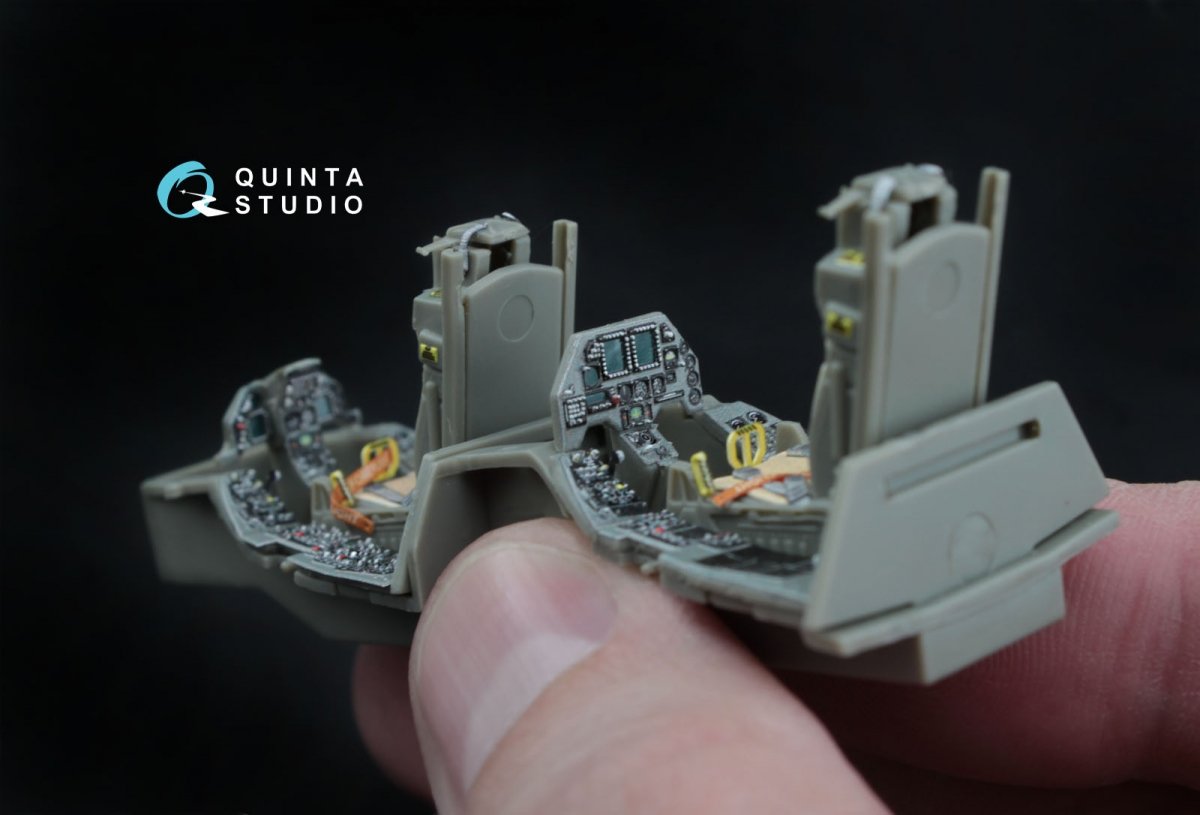 Intérieur imprimé en 3D et coloré sur papier décalcomanie pour le kit Kinetic (QD48045 F-16D (blocs 30/40/50) de Quinta Studio) à l&amp;#39;échelle 1/48 – immagine 6