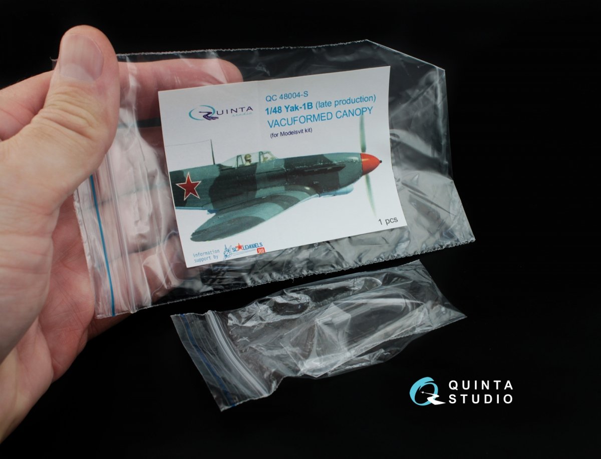 Quinta Studio QC48004-S Verrière transparente thermoformée Yak-1B 1 pièce (pour kit Modelsvit) 1/48 – image 4