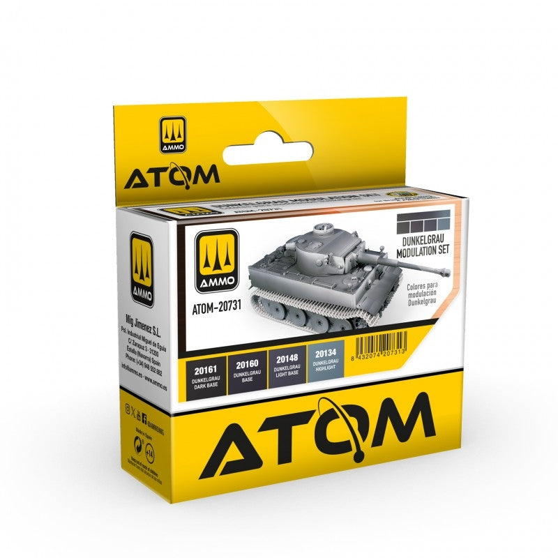AMMO by Mig Jimenez 20731 ATOM Dunkelgrau Modulation Set 4x20ml 