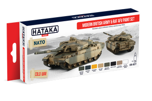 Ensemble de peinture Hataka HTK-AS77 pour véhicules blindés modernes de l&amp;#39;armée britannique et de la RAF (8 x 17 ml)