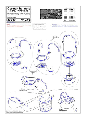 Casques allemands Aber 35A069 - inserts, sangles (1/35) – Bild 4