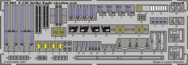 Siège éjectable Eduard 32601 F-15E au 1/32 Tamiya