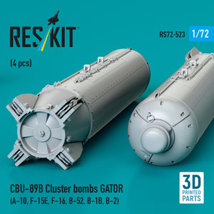 RESKIT RS72-0523 Bombes à fragmentation CBU-89B GATOR (4 pièces) (Impression 3D) 1/72 – image 3
