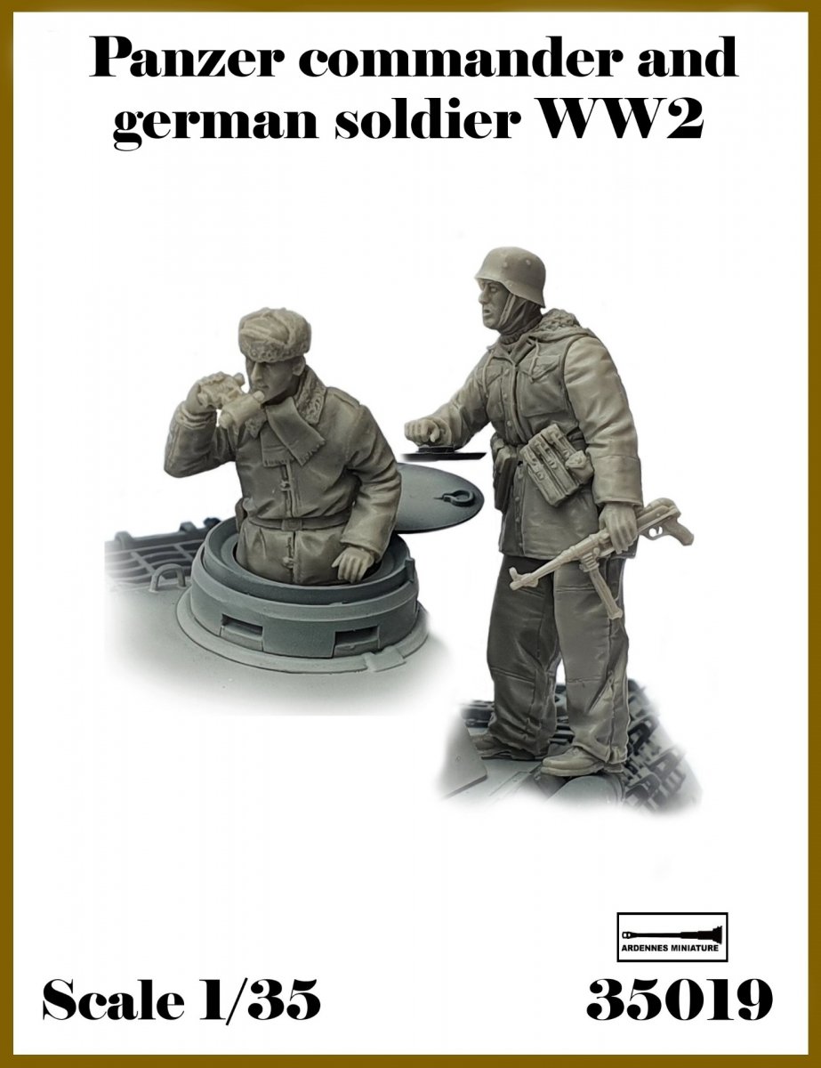Ardennes Miniature 35019 Commandant de panzer et soldat allemand de la Seconde Guerre mondiale, échelle 1/35