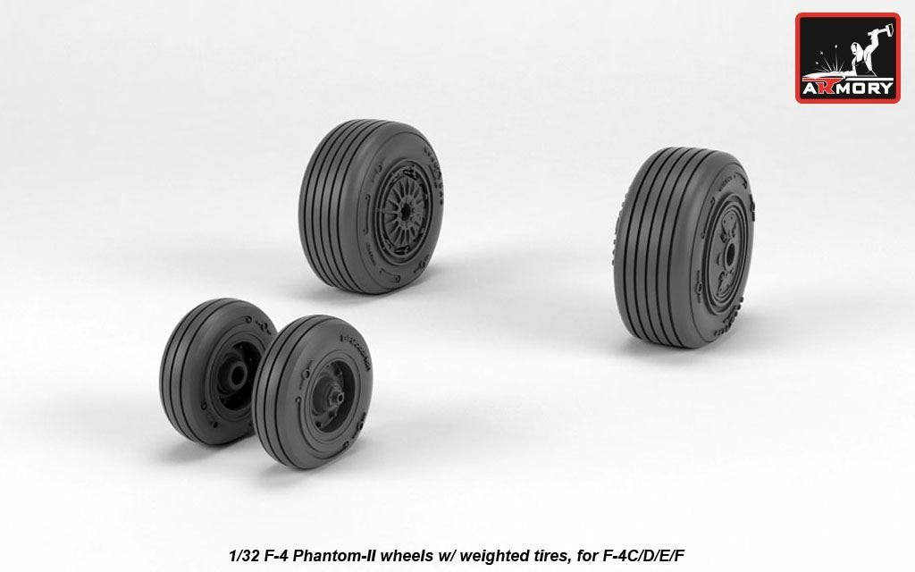 Roues Armory Models AW32307 F-4 Phantom-II avec pneus lestés, échelle 1/32 moyenne – image 4