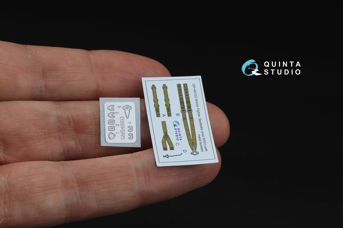 Quinta Studio QR+48103 Ceintures de sécurité pour avions de chasse britanniques (milieu de la Seconde Guerre mondiale) (avec boucles métalliques) (Tous les kits) 1/48 – immagine 2