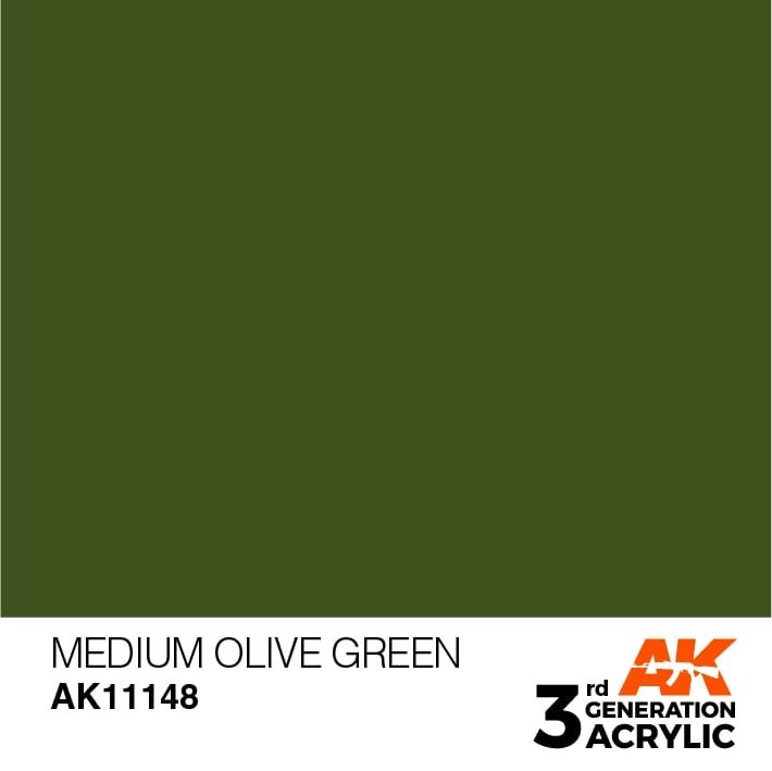 AK Interactive AK11148 VERT OLIVE MOYEN – STANDARD 17 ml 