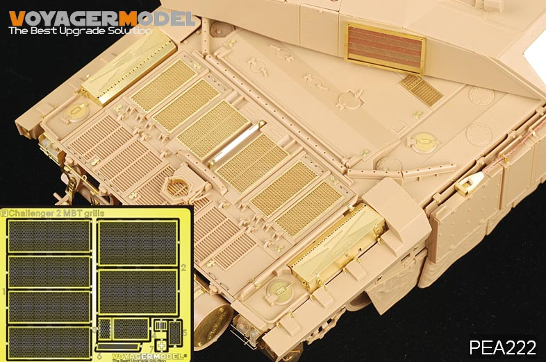 Grilles de char de combat principal britannique Challenger 2 (pour TAMIYA) - Maquette Voyager PEA222 - Échelle 1/35