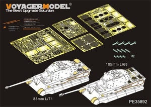 Maquette Voyager PE35892 Tigre royal allemand de la Seconde Guerre mondiale, version finale pour MENG 1/35