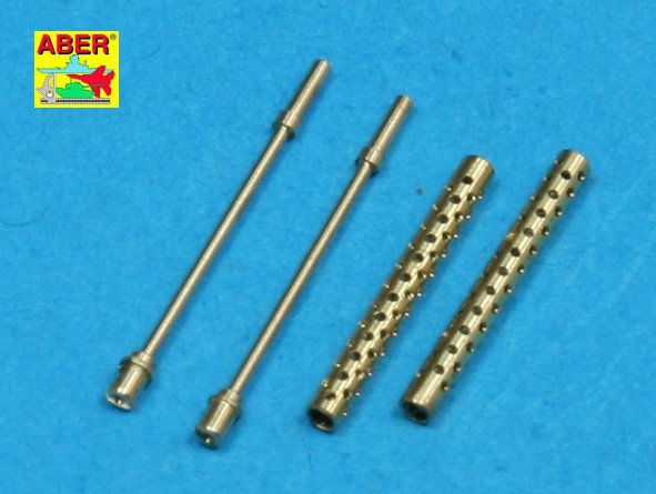 Aber 35L-082 Ensemble de 2 canons standard pour mitrailleuses d'avion américaines cal .50 Browning ANM2 A4 avec bouche monobloc (1/35) 