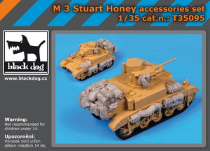 Ensemble d&amp;#39;accessoires Black Dog T35095 M3 Stuart Honey 1/35