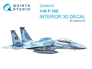 Intérieur coloré imprimé en 3D pour F-15D (Quinta Studio QD48415) sur papier décalcomanie (Academy) à l&amp;#39;échelle 1/48
