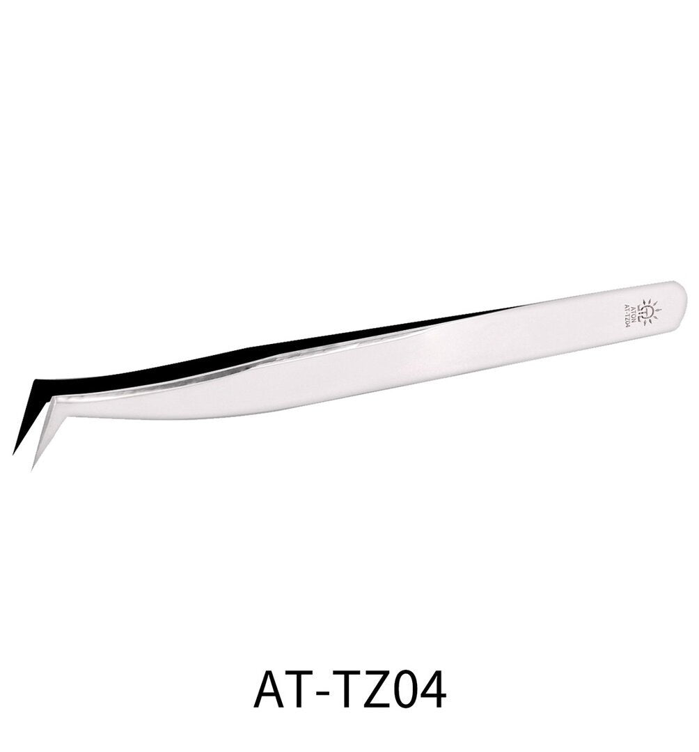 Pince à épiler DSPIAE AT-TZ04 en acier inoxydable avec pointe angulaire à 90°