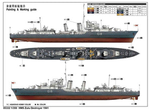Trumpeter 05332 HMS Zulu Destroyer de classe Tribal britannique 1941 (1/350) – image 3