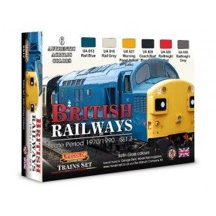 Coffret de 3 peintures acryliques Lifecolor XS12 « Chemins de fer britanniques » (6 x 22 ml)