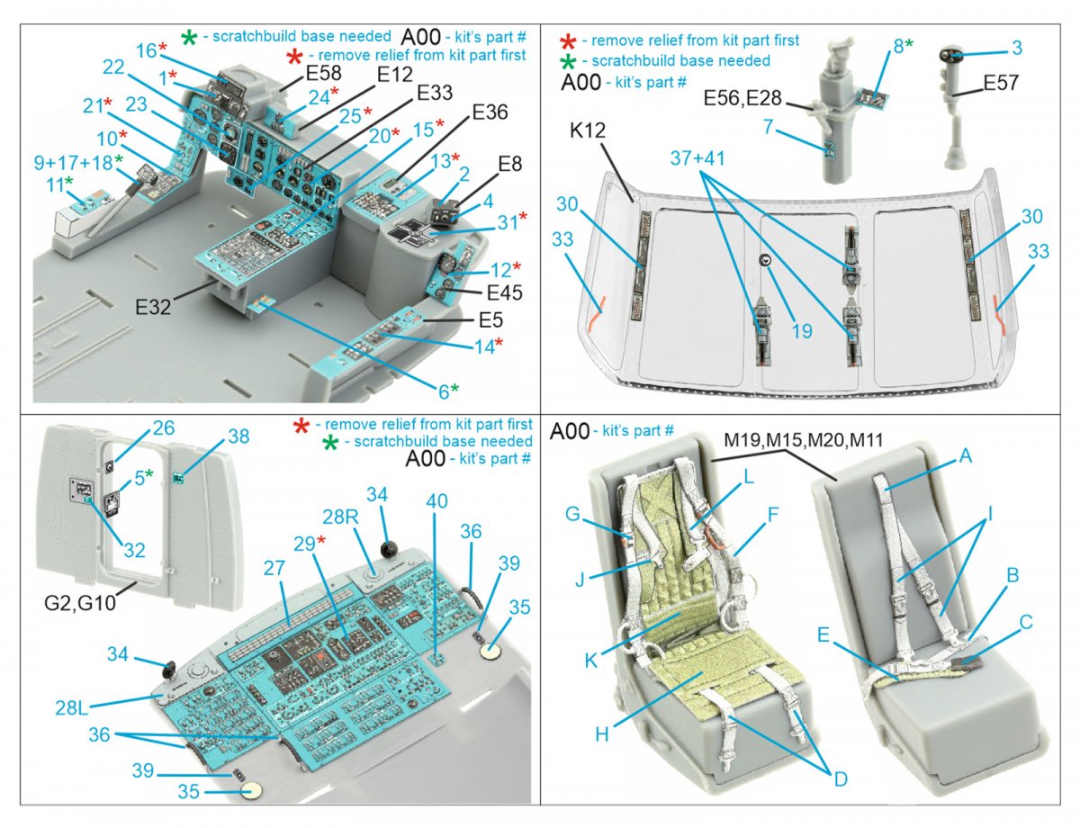 Intérieur imprimé en 3D et coloré sur papier décalcomanie Quinta Studio QD35077 Ka-29 (Trumpeter) 1/35 – image 5