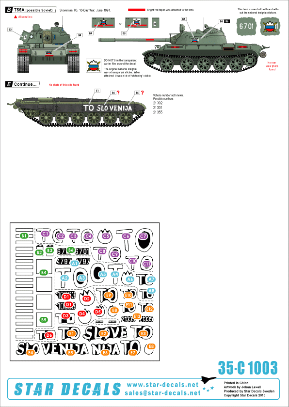 Star Decals 35-C1003 TO (Frontière territoriale). M36B2 Jackson. T-55A (polonais), T-55A (russe), M-84, BTR-50PK 1/35 – immagine 2
