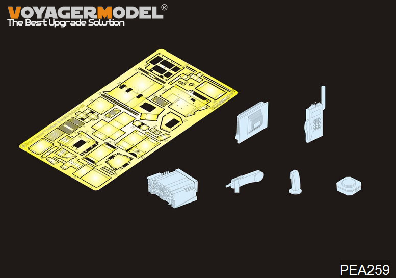 Maquette Voyager PEA259 US ARMY HUMVEE Blue Force Tracker &amp; SincGar Unit (GP) 1/35