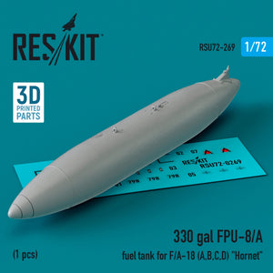 Réservoir de carburant RESKIT RSU72-0269 de 330 gallons pour FPU-8/A (F/A-18 A, B, C, D) « Hornet » (1 pièce) (impression 3D) à l&amp;#39;échelle 1/72