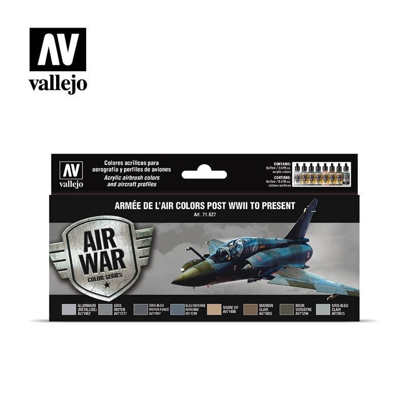 Vallejo 71627 Couleurs de l'Armée de l'Air après la Seconde Guerre mondiale pour présenter 8x17 ml
