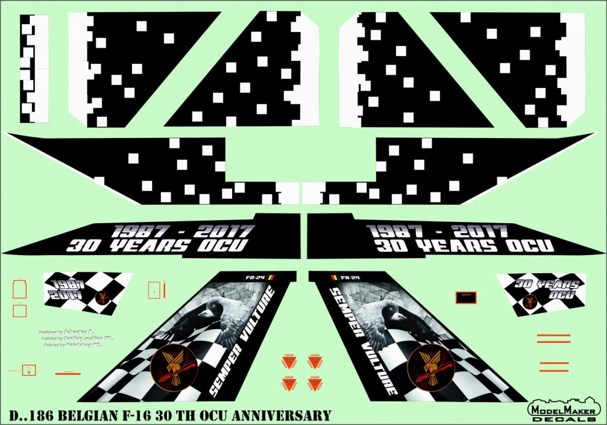 ModelMaker Decals D48186 F-16 belge 30e anniversaire de l&amp;#39;OCU 1/48  – Bild 4