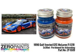 Zero Paints ZP-1509 - Kit de peinture McLaren F1 GTR GTC aux couleurs Gulf de 1996 (2 x 30 ml)