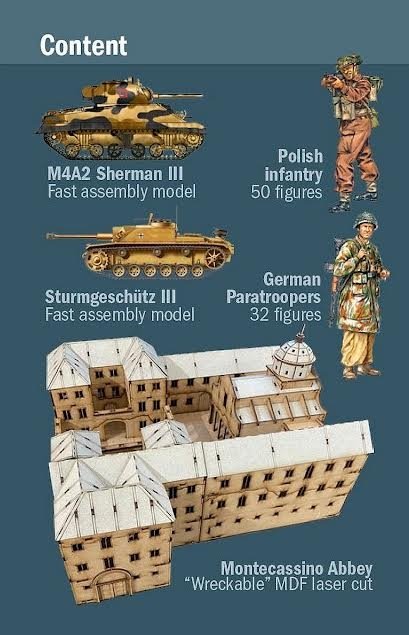 Italeri 6198 Abbaye de Montecassino 1944 Percée de la ligne Gustav - Coffret de bataille 1/72 – immagine 4