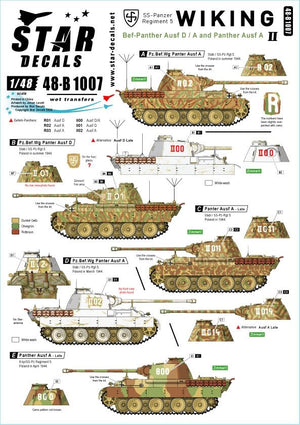Star Decals 48-B1007 Viking n° 2. Panthères du SS-Panzer Reg. 5 Viking 1/48