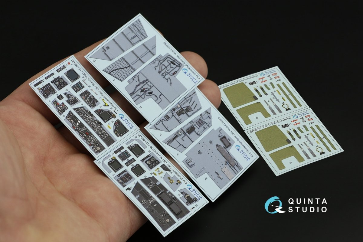 Quinta Studio QDS-32131 F/A-18D Early Intérieur imprimé en 3D et coloré sur papier décalcomanie (Academy) (Petite version) 1/32  – Bild 5
