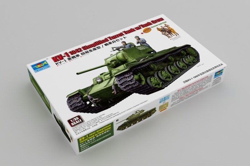 Trumpeter 09597 KV-1 1942 Char à tourelle simplifiée avec équipage, échelle 1/35