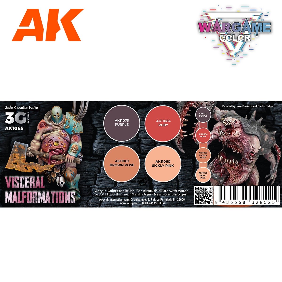 AK Interactive AK1065 WARGAME COLOR SET. MALFORMATIONS VISCÉRALES. 4 x 17 ml – imagen 2