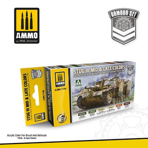 Munitions de Mig Jimenez 7186 SET : STUG III MID &amp;amp; LATE COLORS 44-45 6x17ml – image 2