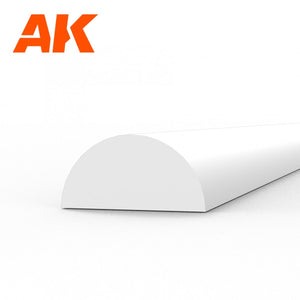 AK Interactive AK6554 DEMI-CANNE 4,00 X 350MM – DEMI-CANNE EN STYRÈNE – (3 UNITÉS) – immagine 2