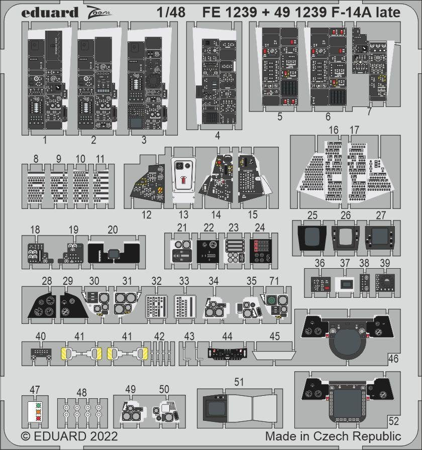 Intérieur Eduard 491239 F-14A version tardive TAMIYA 1/48 – image 2