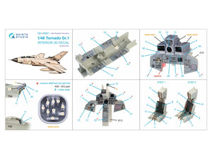 Intérieur imprimé en 3D et coloré sur papier décalcomanie (Revell) pour le Tornado GR.1 de Quinta Studio QD+48261 (avec pièces en résine imprimées en 3D) à l&amp;#39;échelle 1/48. – immagine 2