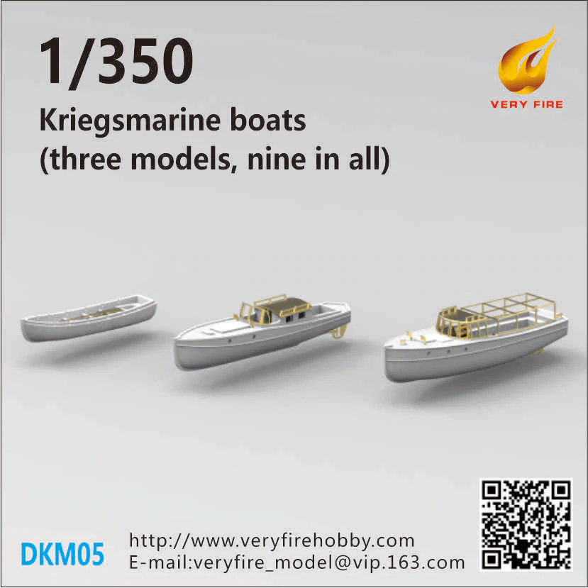 Bateaux de la Kriegsmarine Very Fire DKM05 (3 types, 9 bateaux) 1/350