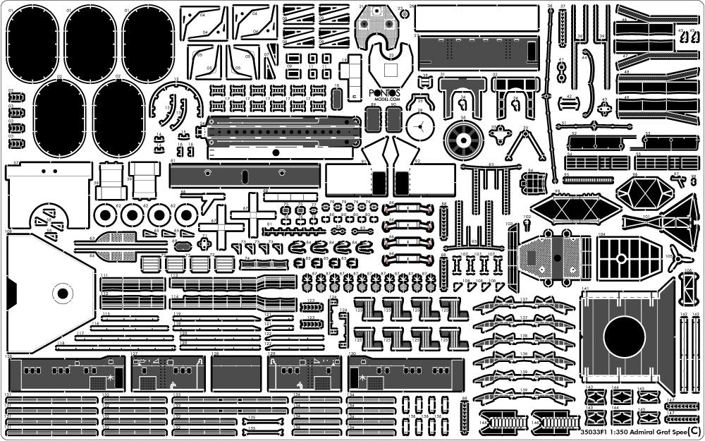 Pontos 35033F1 ADMIRAL GRAF SPEE 1939 Kit de détails 1/350 – immagine 9