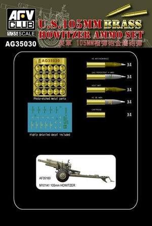 AFV Club AG35030 Ensemble de munitions pour obusier US105mm au 1/35