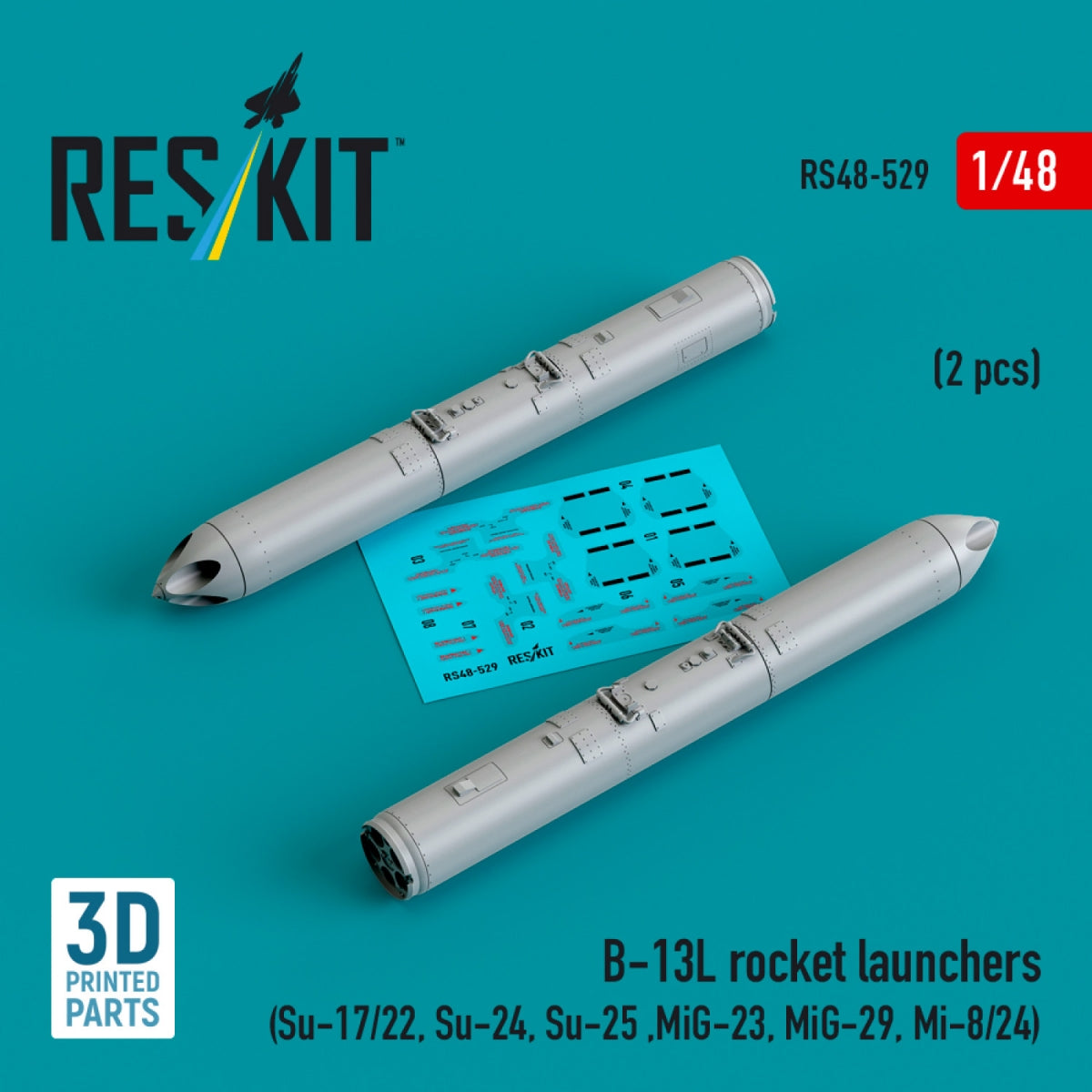 Lance-roquettes RESKIT RS48-0529 B-13L (2 pièces) (Impression 3D) 1/48