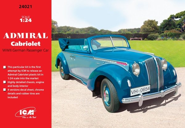 ICM 24021 Admiral Cabriolet, voiture de tourisme allemande de la Seconde Guerre mondiale