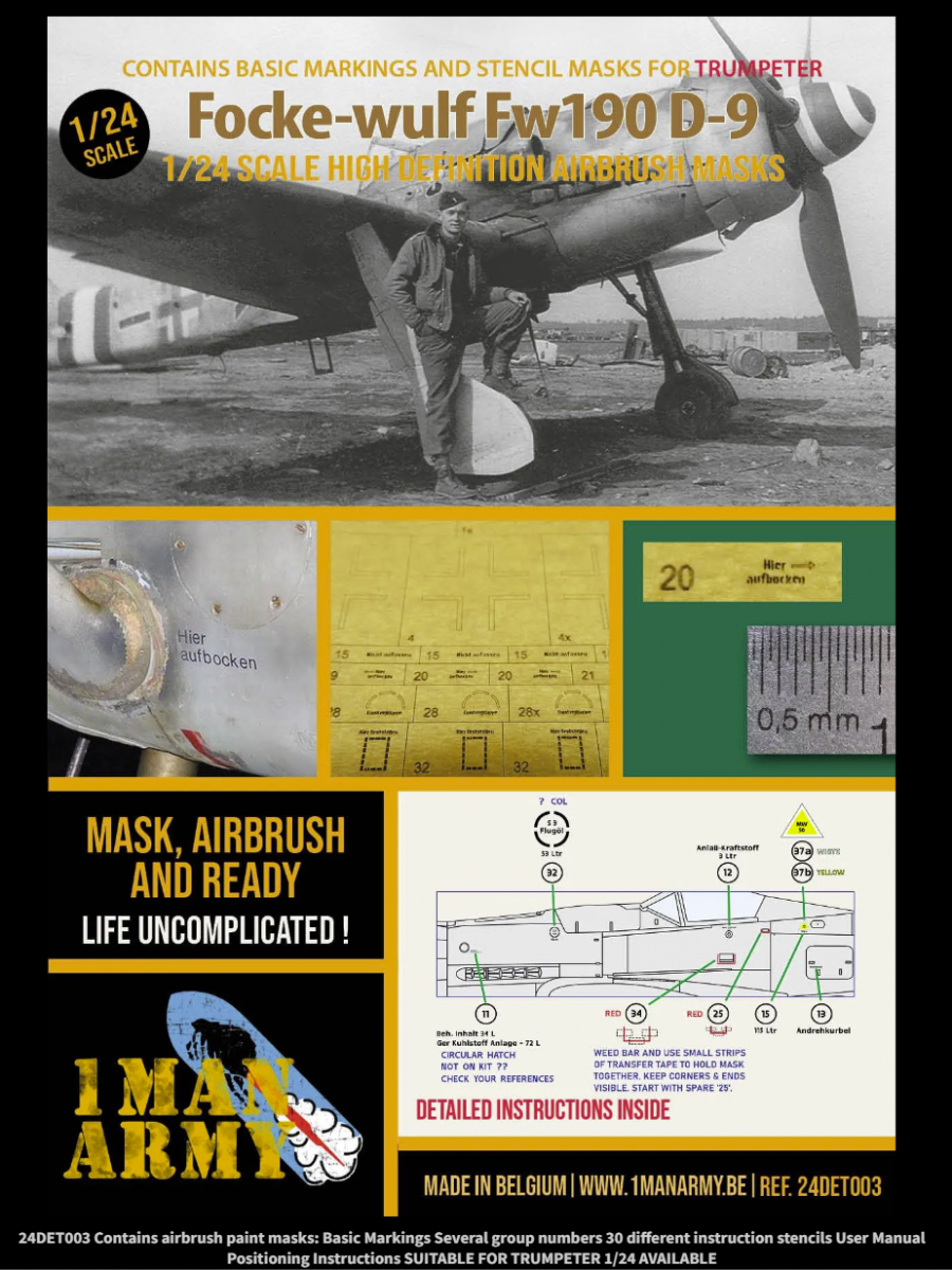 1 Man Army 24DET003 Focke-Wulf Fw190 D-9 pour Trumpeter 1/24