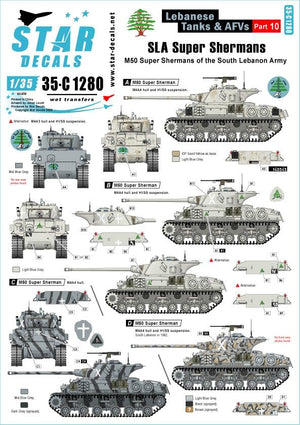Star Decals 35-C1280 Chars et véhicules blindés libanais 10 1/35