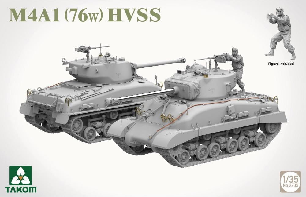 Takom 2205W M4A1 (76w) HVSS + M1 Super Sherman + Coffret de figurines de char Sherman de l&amp;#39;armée américaine, édition limitée 1/35  – image 4