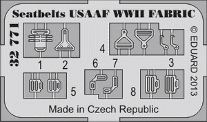 Eduard 32771 Ceintures de sécurité USAAF Seconde Guerre mondiale TISSU 1/32  – Bild 2