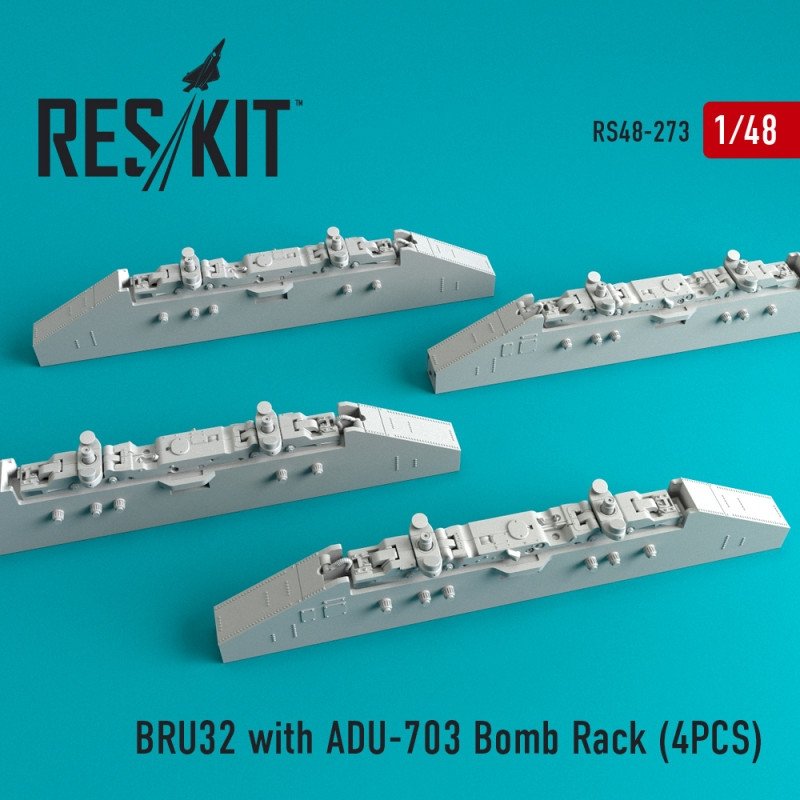 RESKIT RS48-0273 BRU32 avec support de bombes ADU-703 (4 pièces) 1/48 